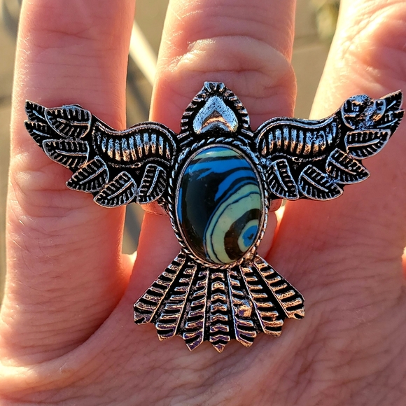 New Mosaic Jasper 925 Silver Mystic Ring. - Picture 2 of 16